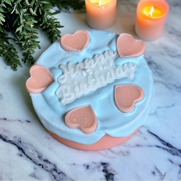 Other - ⚠️SALE Candle // Handmade Happy Birthday Cake Shaped Soy Wax Candle